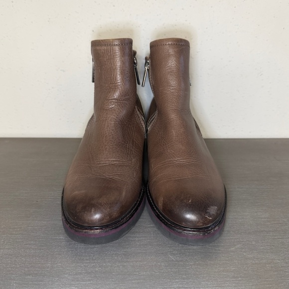 Samuel Hubbard Double Zip Boots Womens 7.5M Grey Tumbled Leather Taupe  Portugal main image 2